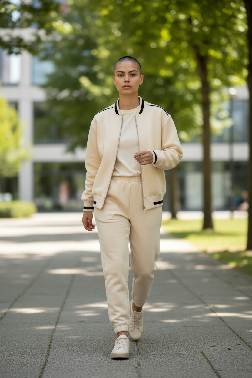 Contrast Piping Zip Bomber Jacket